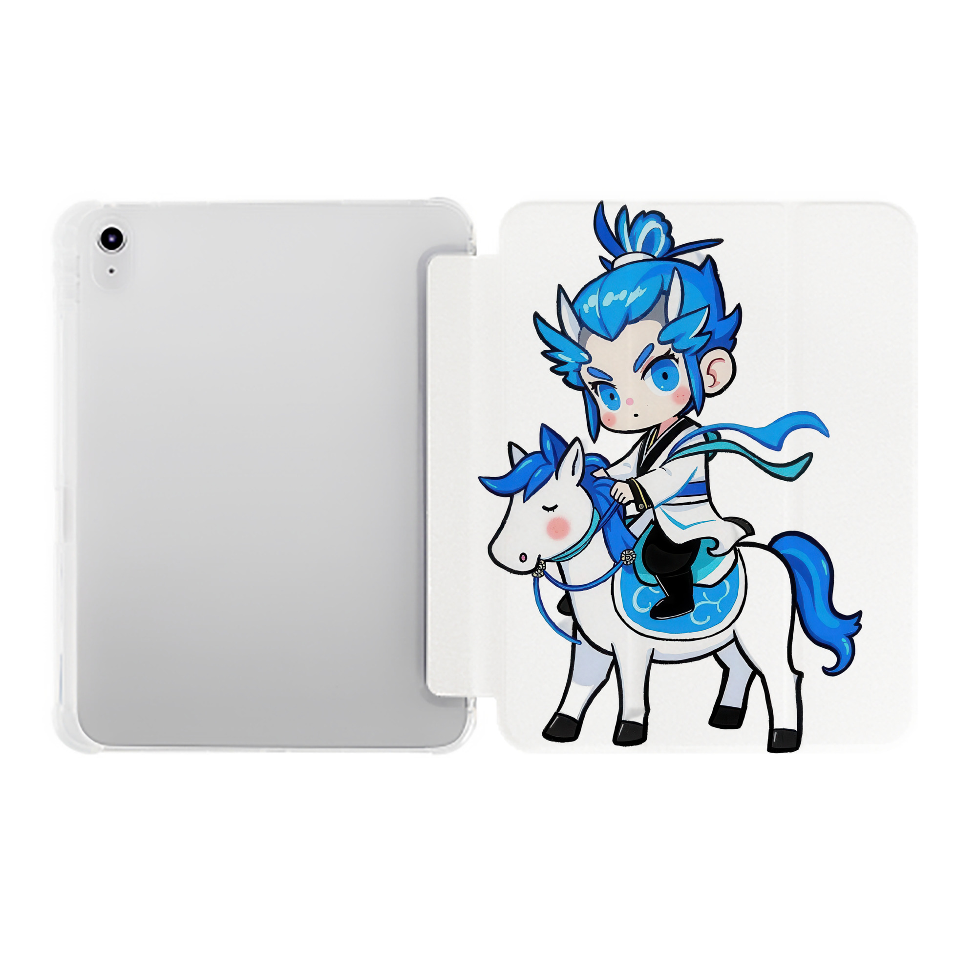 （画像用） Ne Zha 2 ナタ 魔童の大暴れ IPad ケース ペン収納付き 三つ折りスタンド PUレザー×シリコン 対応機種9.5/10.5/10.9インチ